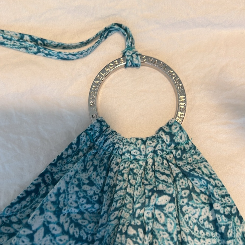 MICHAEL KORS Blue Keyhole halter top